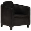 vidaXL Poltrona em couro genu&iacute;no preto