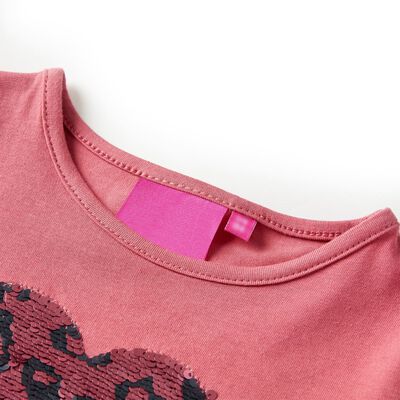 T-shirt de manga comprida para criança rosa-velho 92