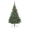 vidaXL &Aacute;rvore de Natal Artificial Pr&eacute;-iluminada Verde 180 cm PVC