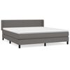 vidaXL Cama com molas/colch&atilde;o 180x200 cm couro artificial cinza