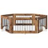 vidaXL Port&atilde;o de C&atilde;o com Suportes 6 pcs Madeira antiga 100 x 60 cm