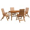vidaXL 5-Piece Garden Dining Set Natural Madeira S&oacute;lida de Ac&aacute;cia