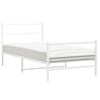 vidaXL Estrutura de cama com cabeceira e pés 107x203 cm metal branco