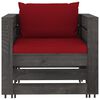 vidaXL 2 pcs conj. lounge jardim + almofad&otilde;es madeira impreg. cinzento