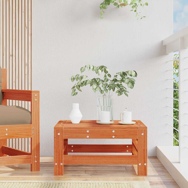 vidaXL Apoio para os p&eacute;s de jardim Madeira de pinho maci&ccedil;o