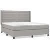 vidaXL Cama com molas/colch&atilde;o 160x200 cm tecido cinzento-claro