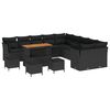 vidaXL Conjunto de Sof&aacute; de Jardim 14 unid. Preto vime PE