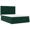 vidaXL Estrutura cama otomana colch&otilde;es 140x190 cm veludo verde escuro