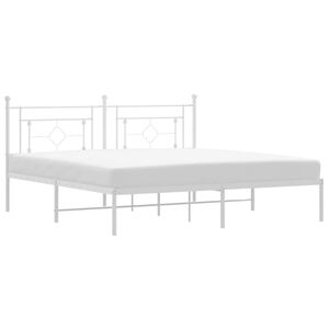 vidaXL Estrutura de cama com cabeceira 183x213 cm metal branco