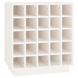 vidaXL Garrafeira 55,5x34x61 cm madeira de pinho maci&ccedil;a branco