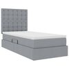 vidaXL Cama com arruma&ccedil;&atilde;o e colch&atilde;o Cinzento-claro 90 x 190 cm