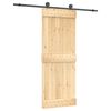 vidaXL Porta Deslizante Natural e Preto 80 x 210 cm