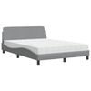 vidaXL Cama com colch&atilde;o Dover 120x200 cm tecido cinza-claro