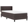 vidaXL Cama Box com colch&atilde;o Marrom Escuro 190 x 90 cm Poli&eacute;ster