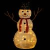 vidaXL Boneco de neve decorativo com luz LED tecido de luxo 90 cm