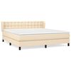 vidaXL Cama com molas/colch&atilde;o 160x200 cm tecido cor creme
