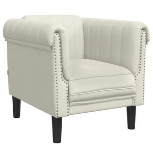 vidaXL Poltrona veludo cor creme