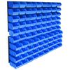 vidaXL 96 pcs Kit caixas arruma&ccedil;&atilde;o com pain&eacute;is de parede azul