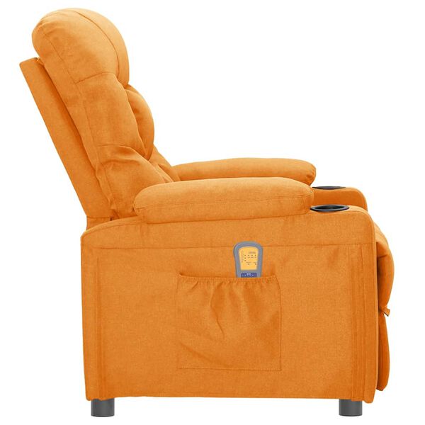 vidaXL Poltrona de massagens tecido amarelo