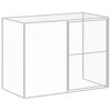 vidaXL Casota c&atilde;es c/ parque 214x661x181 cm a&ccedil;o galvaniz. cinza-claro