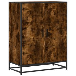 vidaXL Sapateira 75x38x97,5 cm deriv. de madeira/metal carvalho fumado