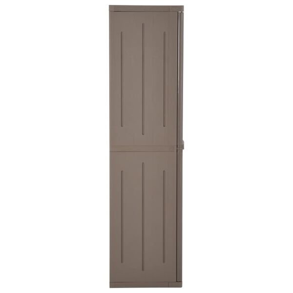 vidaXL M&oacute;vel arruma&ccedil;&atilde;o jardim 65x45x172 cm PP aspeto madeira castanho