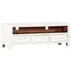 vidaXL M&oacute;vel de TV 120x30x40 cm madeira de ac&aacute;cia maci&ccedil;a branco