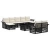 vidaXL Conjunto de Sof&aacute; de Jardim 10 unid. Preto e Branco Creme