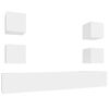 vidaXL Conjunto m&oacute;veis de TV 6 pcs madeira processada branco