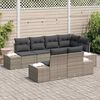 vidaXL Conjunto de Sof&aacute; de Jardim 7 pcs Cinzeto Rattan Sint&eacute;tico