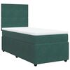 vidaXL Cama com molas/colch&atilde;o 100x200 cm veludo verde-escuro