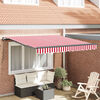 vidaXL Toldo Retr&aacute;til Vermelho e Branco 300 x 250 cm Poli&eacute;ster e A&ccedil;o
