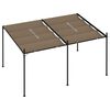 vidaXL Gazebo com telhado retr&aacute;til 400x300x233 cm cinzento-acastanhado