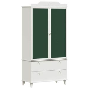vidaXL Guarda-roupa de Lousa com gaveta ROROS Branco 90 x 45 x 180 cm