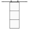 vidaXL Porta deslizante c/ conj. ferragens 76x205cm vidro ESG preto
