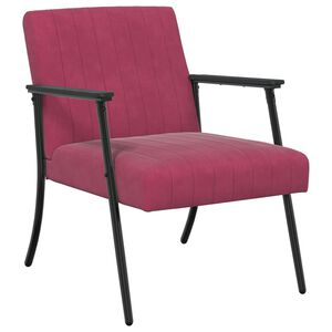 vidaXL poltrona Vinho Vermelho 59 x 75 x 78 cm Veludo