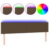 vidaXL Cabeceira de cama c/ luzes LED tecido 200x5x78/88 cm castanho