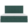 vidaXL Cama com luzes de tira LED Verde Escuro 180 x 200 cm Veludo