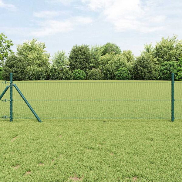 vidaXL Cerca Hexagonal Verde 0.4 x 50 m Aço