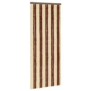 vidaXL Cortina de Insetos Chenille Marrom e bege 90 x 220 cm 100% PP