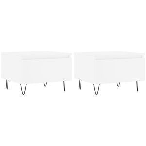 vidaXL Mesas de centro 2 pcs 50x46x35 cm derivados de madeira branco