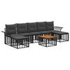 vidaXL Conjunto de Sof&aacute;s para Exterior 8 unid. Preto e Cinza Escuro