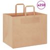 vidaXL Sacos de papel 250 unid com al&ccedil;as castanho 32x22x24 cm