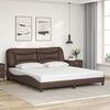 vidaXL Estrutura de cama sem colch&atilde;o Hvar 180x200cm couro artificial castanho