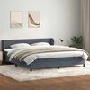 vidaXL Cama com molas/colch&otilde;es 180x220 cm veludo cinzento-escuro