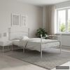 vidaXL Estrutura de cama com estrado de ripas 90x200 cm metal branco