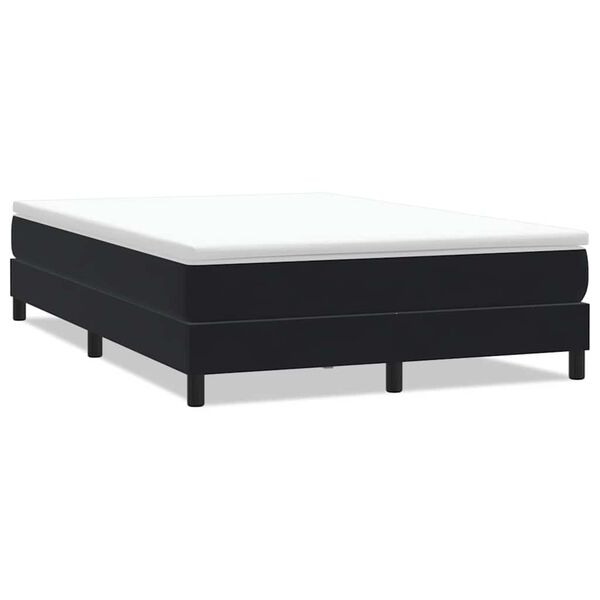 vidaXL Cama com molas sem colch&atilde;o 160x220 cm veludo preto