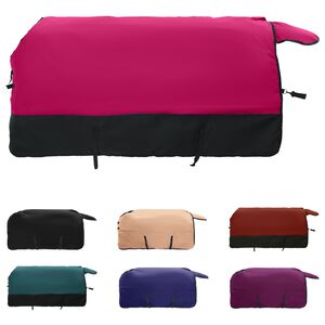 vidaXL Cobertor de Cavalo Rosa e Preto 95 cm Poli&eacute;ster