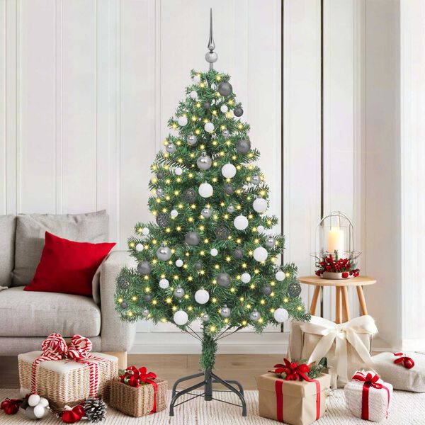 vidaXL &Aacute;rvore de Natal com 300 LEDs com suporte Verde 180 cm PVC