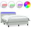 vidaXL Cama box spring c/ colch&atilde;o e LED 140x220 cm veludo cinzento-claro